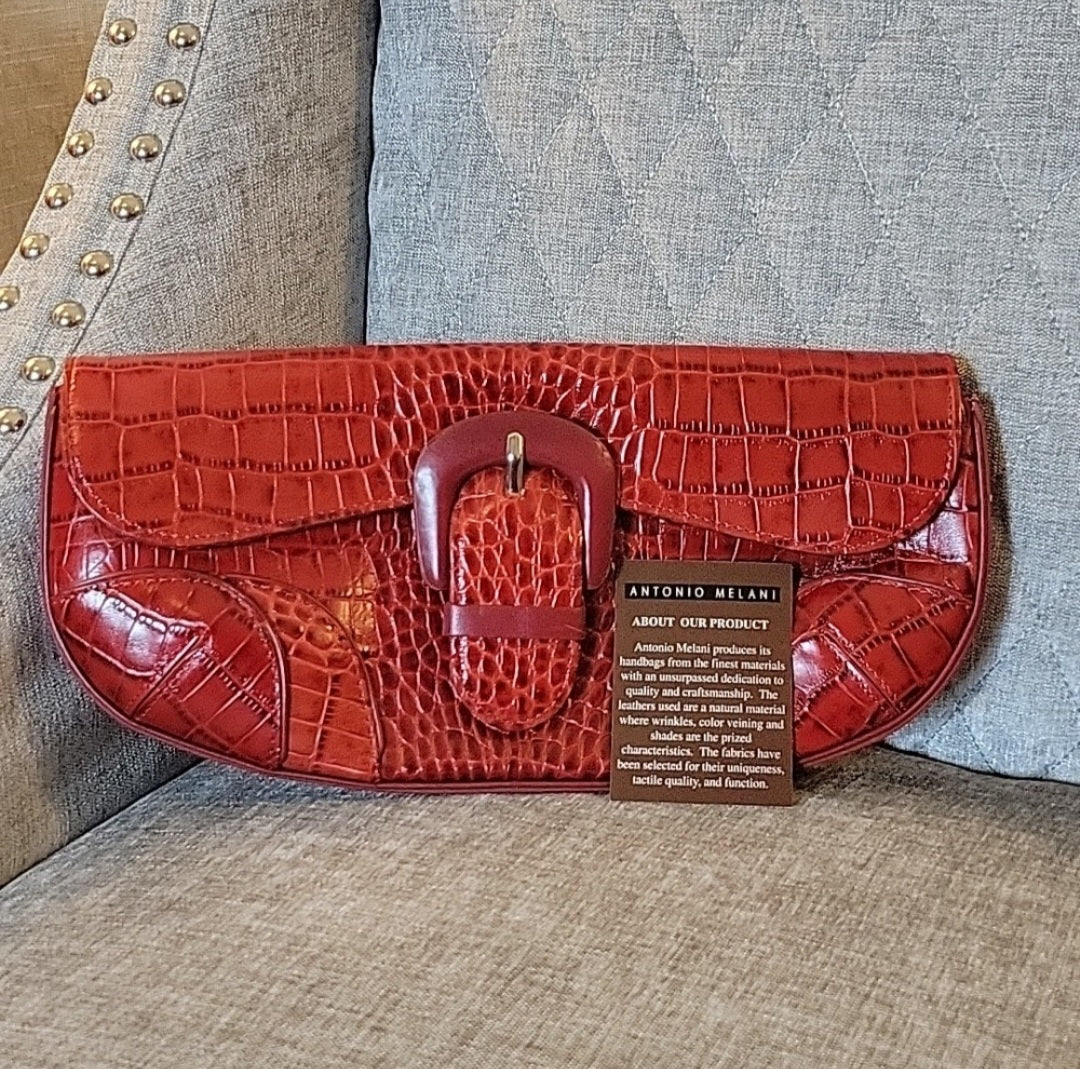 Red Leather Clutch