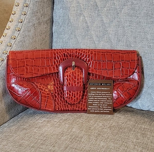 Red Leather Clutch