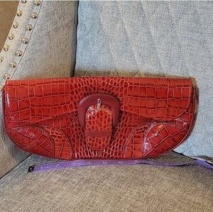 Red Leather Clutch