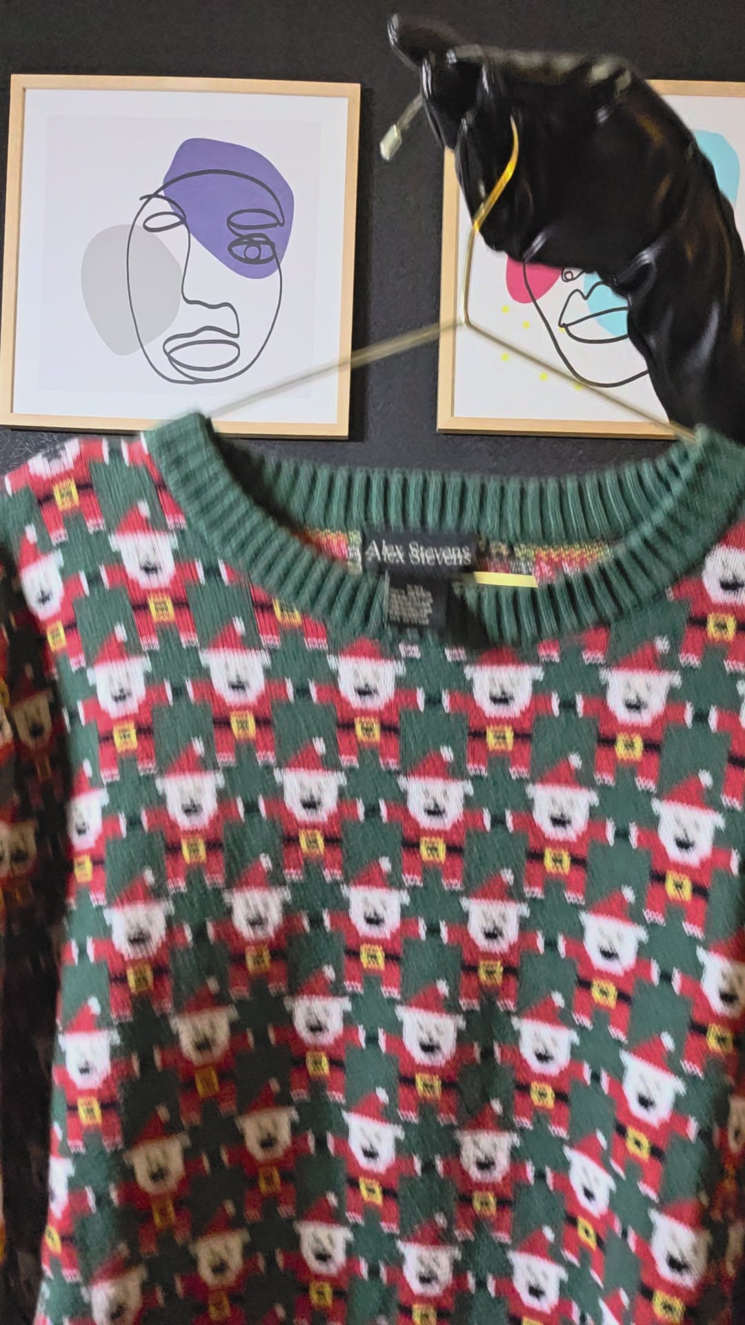 Ugly Christmas Sweater Size XXLarge Santa All Over Print