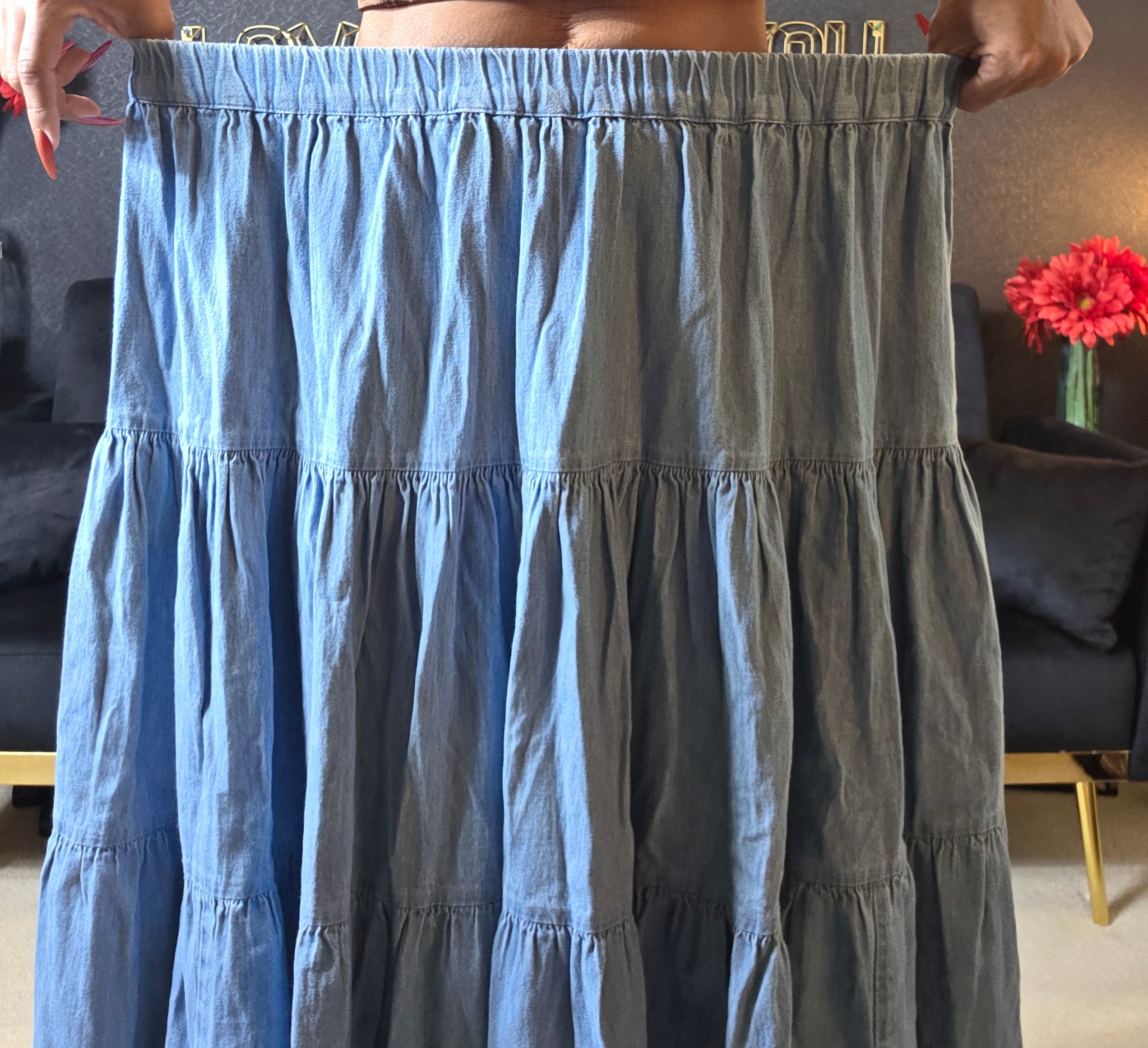 Cactus Flower Women's Blue Denim Skirt