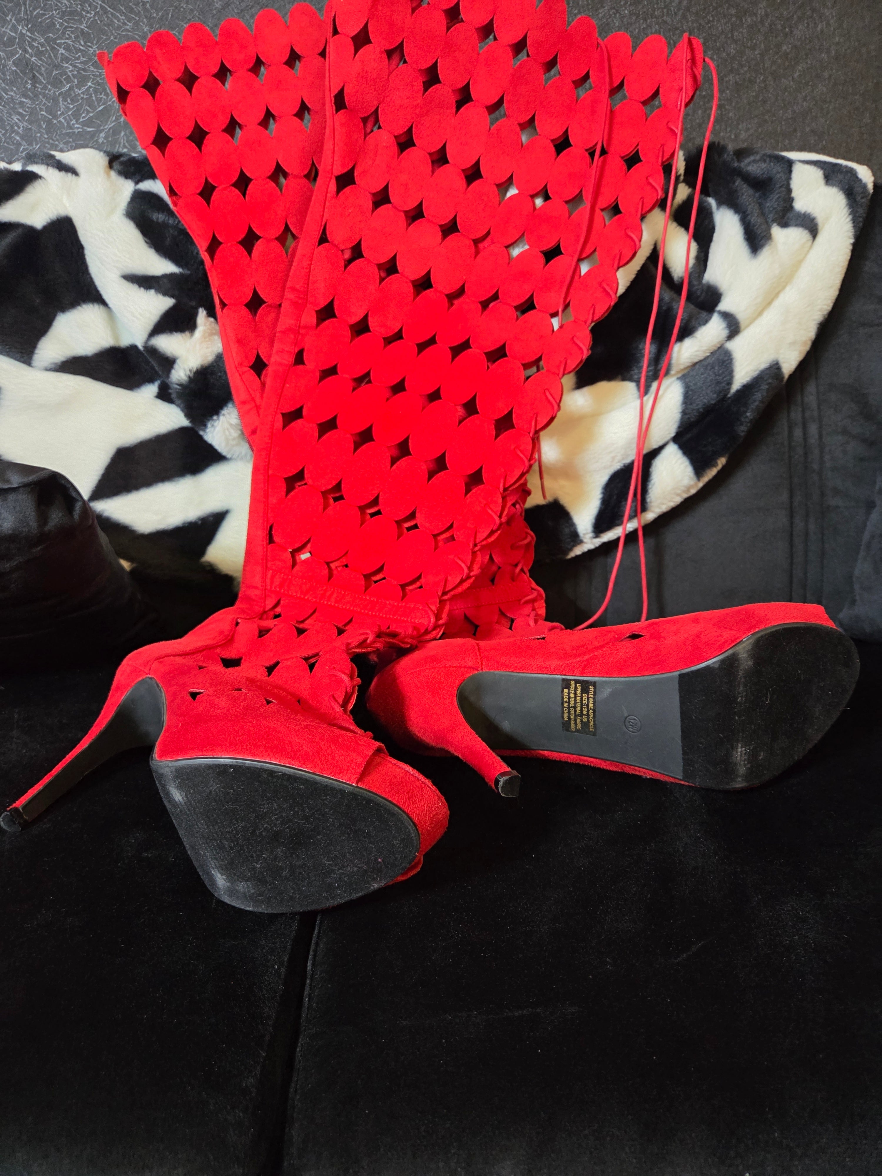 Ashley Stewart Wide Calf Thigh High Boots Size 12W