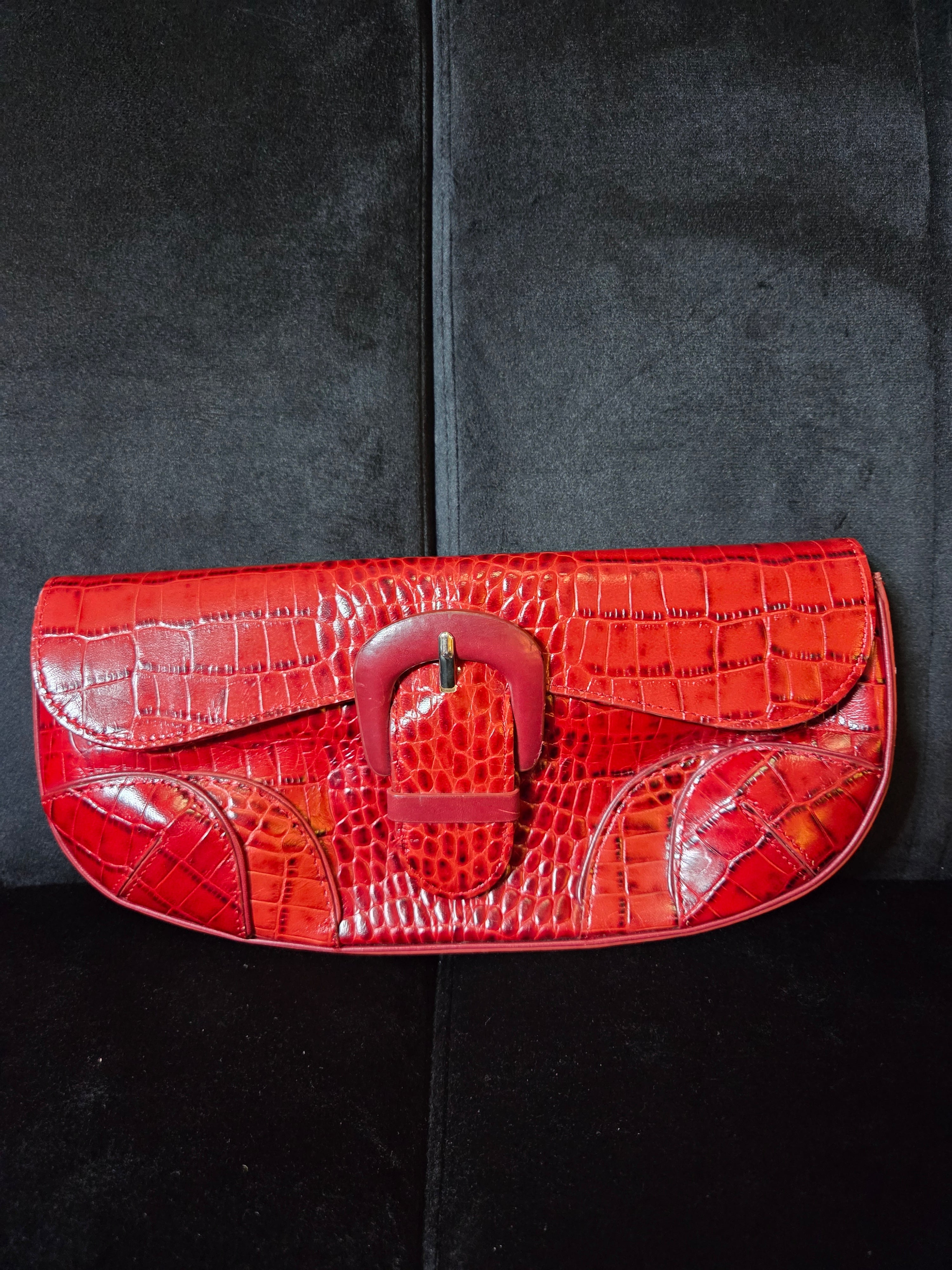 Red Leather Clutch