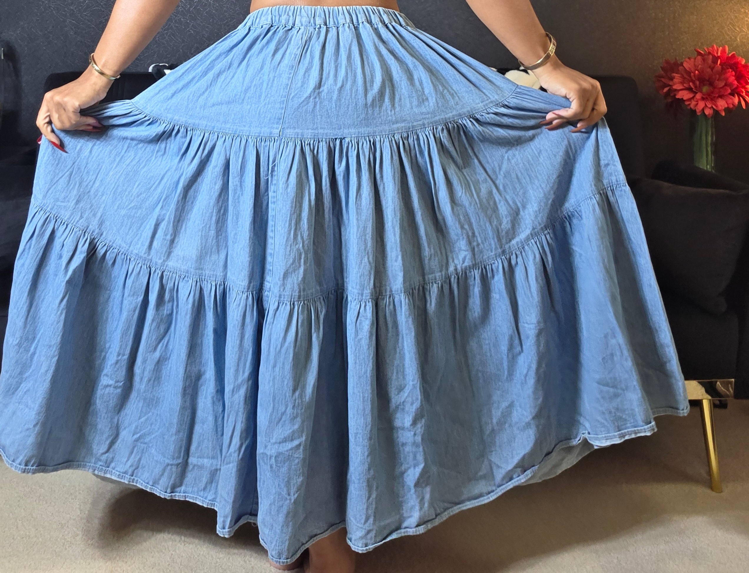 Cactus Flower Women's Blue Denim Skirt