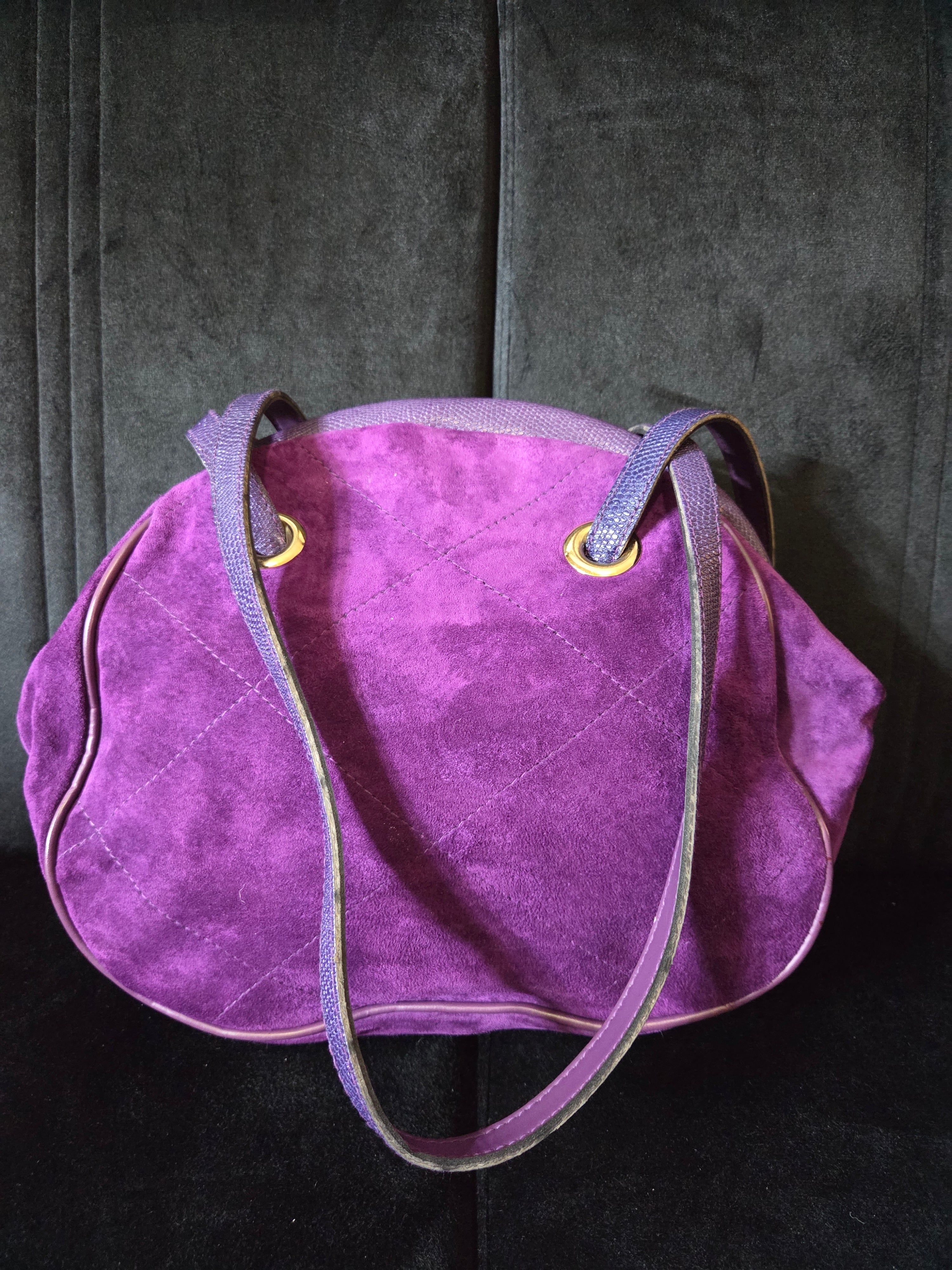 Vintage Richmark Purple Suade Shoulder Bag