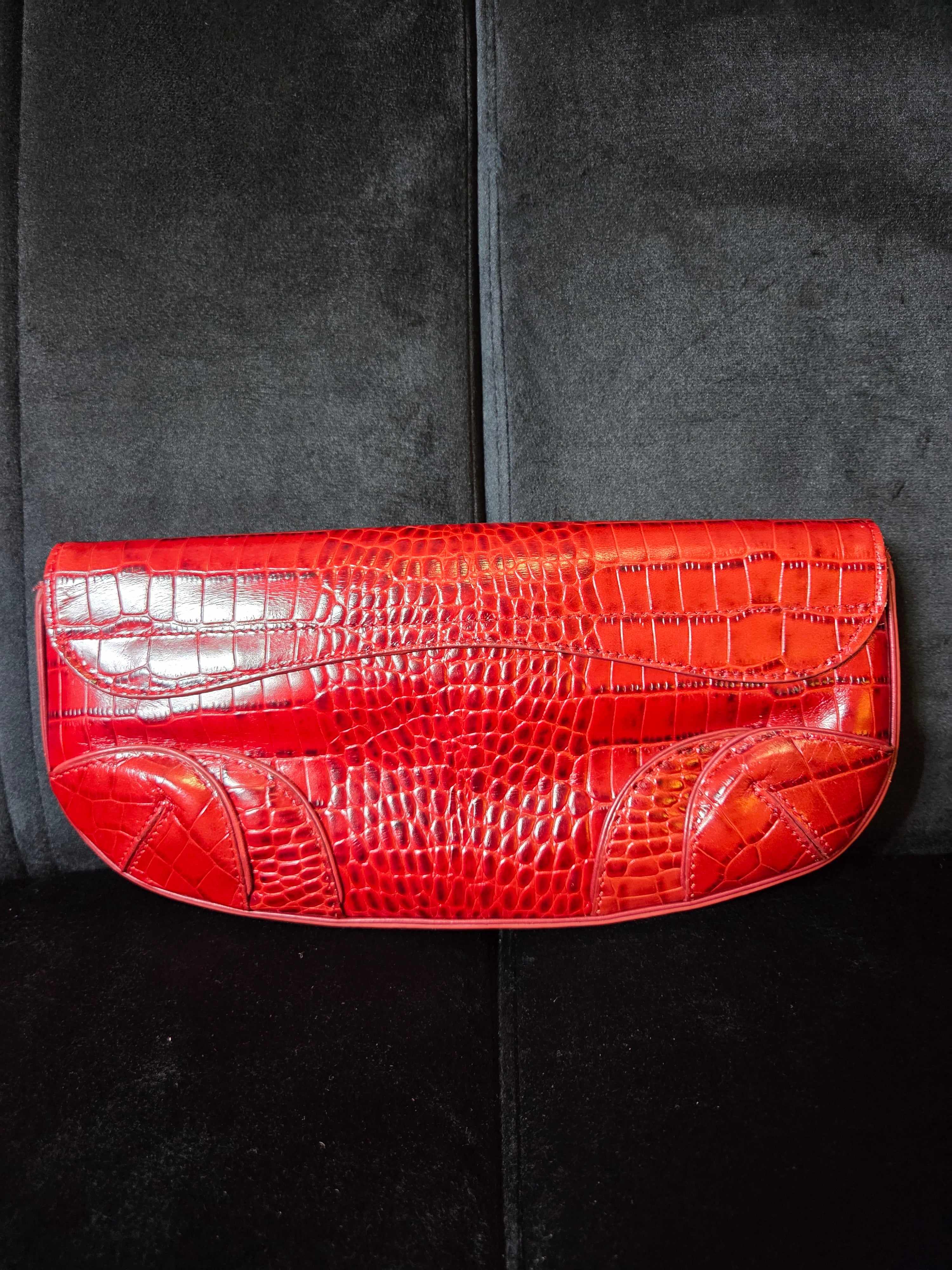 Red Leather Clutch