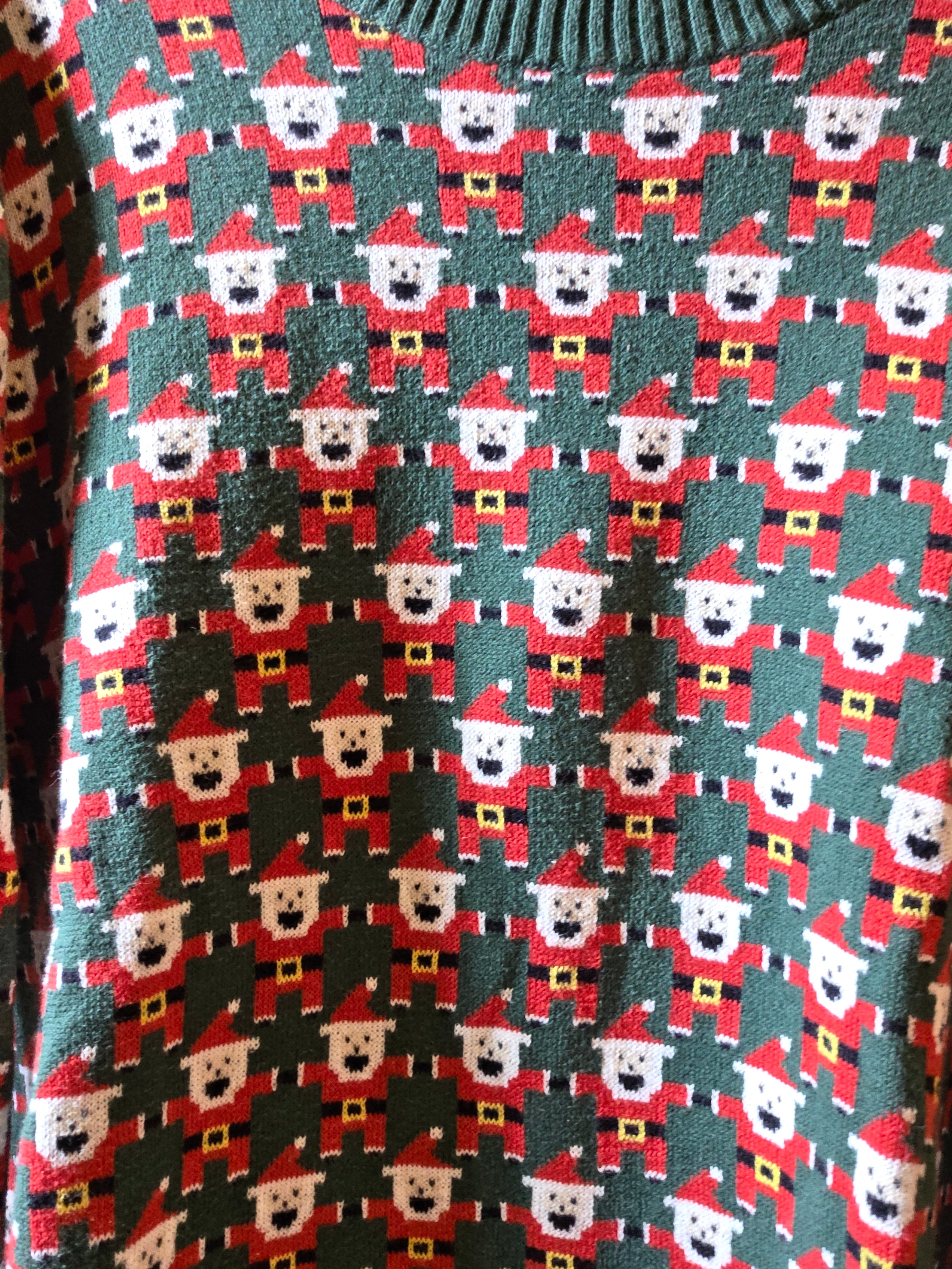 Ugly Christmas Sweater Size XXLarge Santa All Over Print