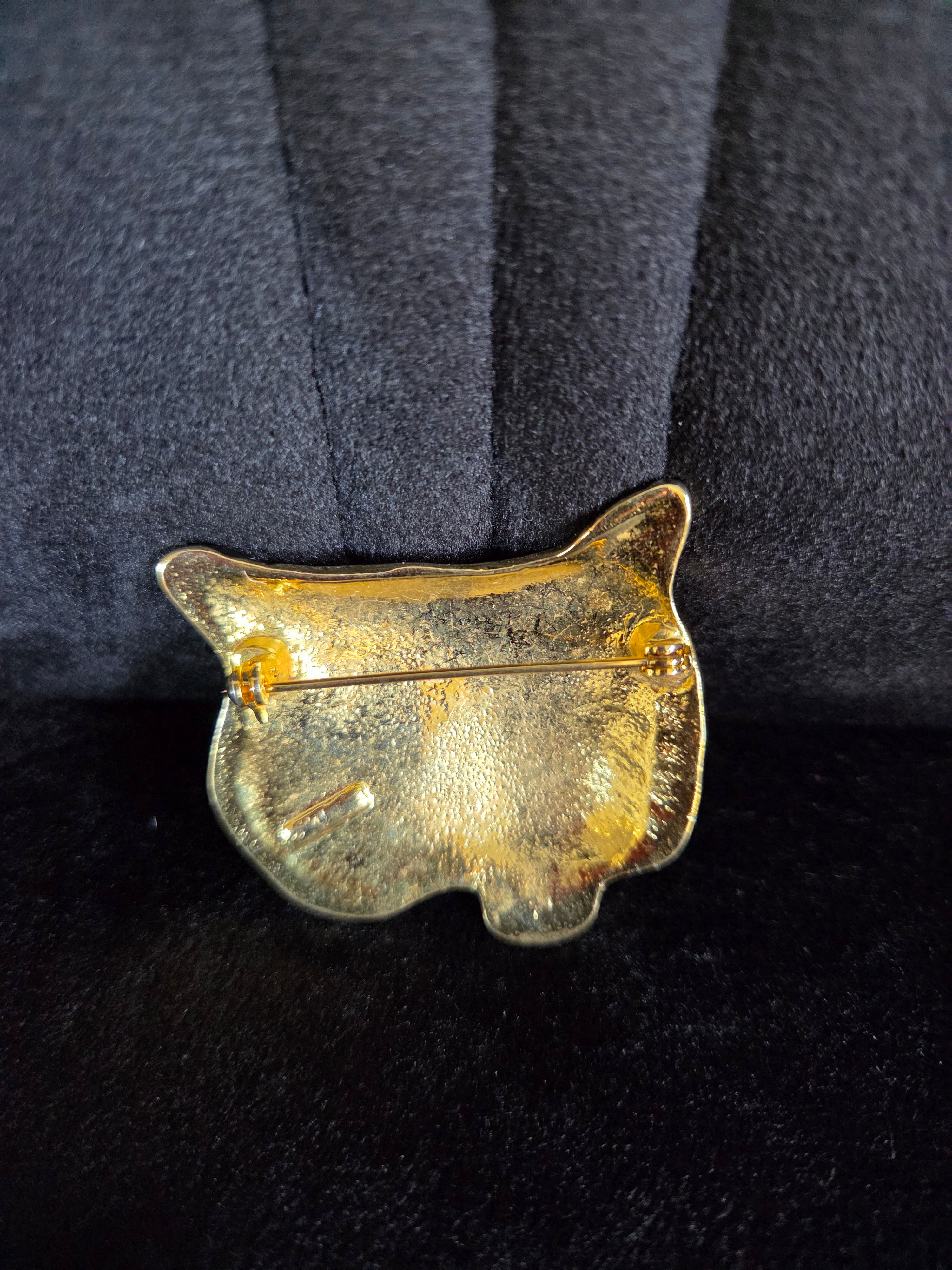 Gold and Black Tiger Brooch Pin