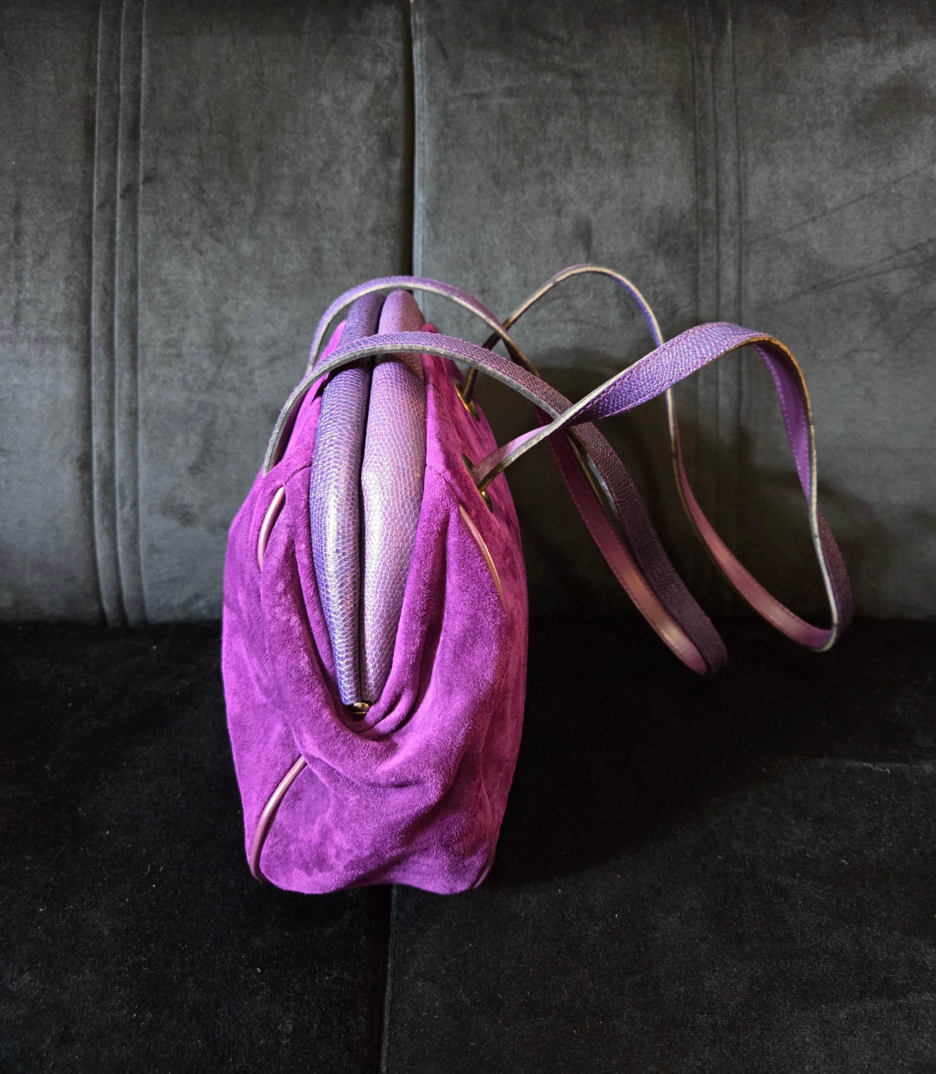 Vintage Richmark Purple Suade Shoulder Bag