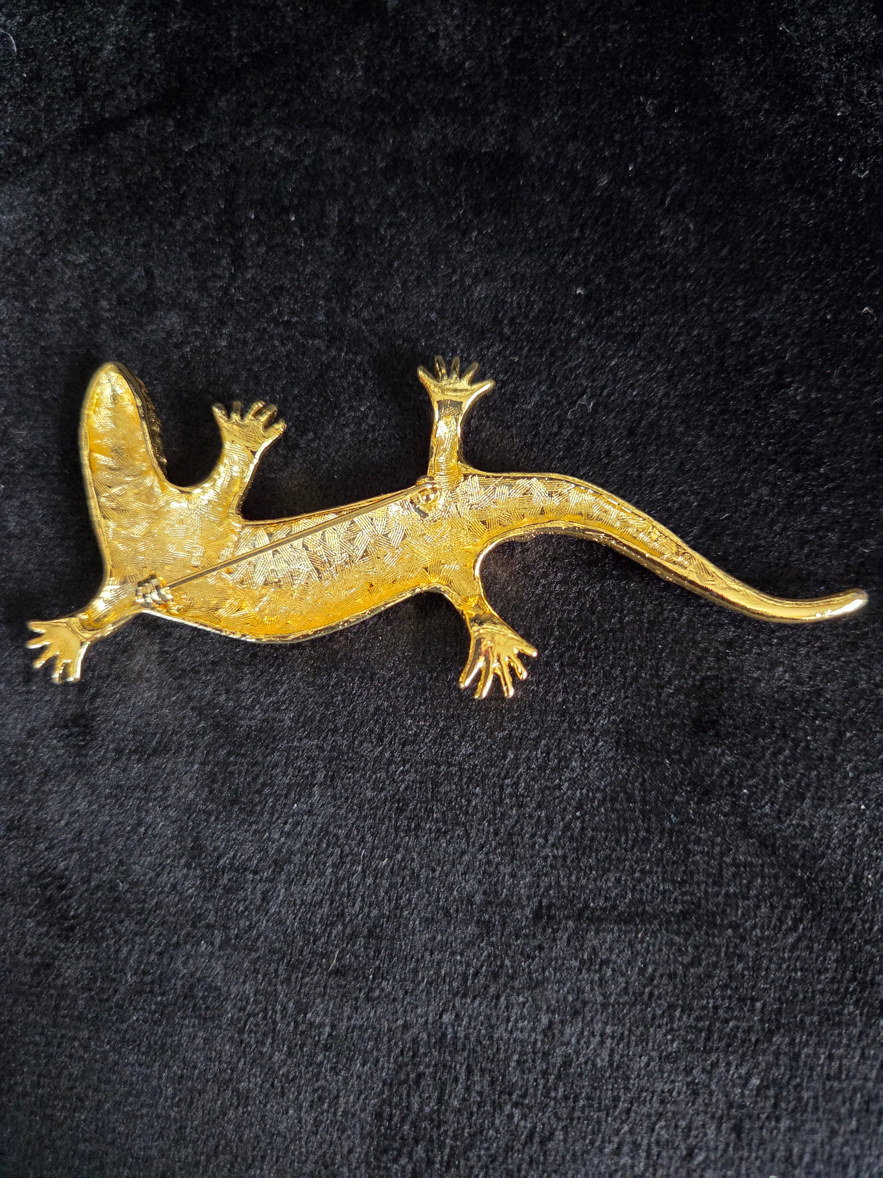 Lizard Goldtone Brooch Pin