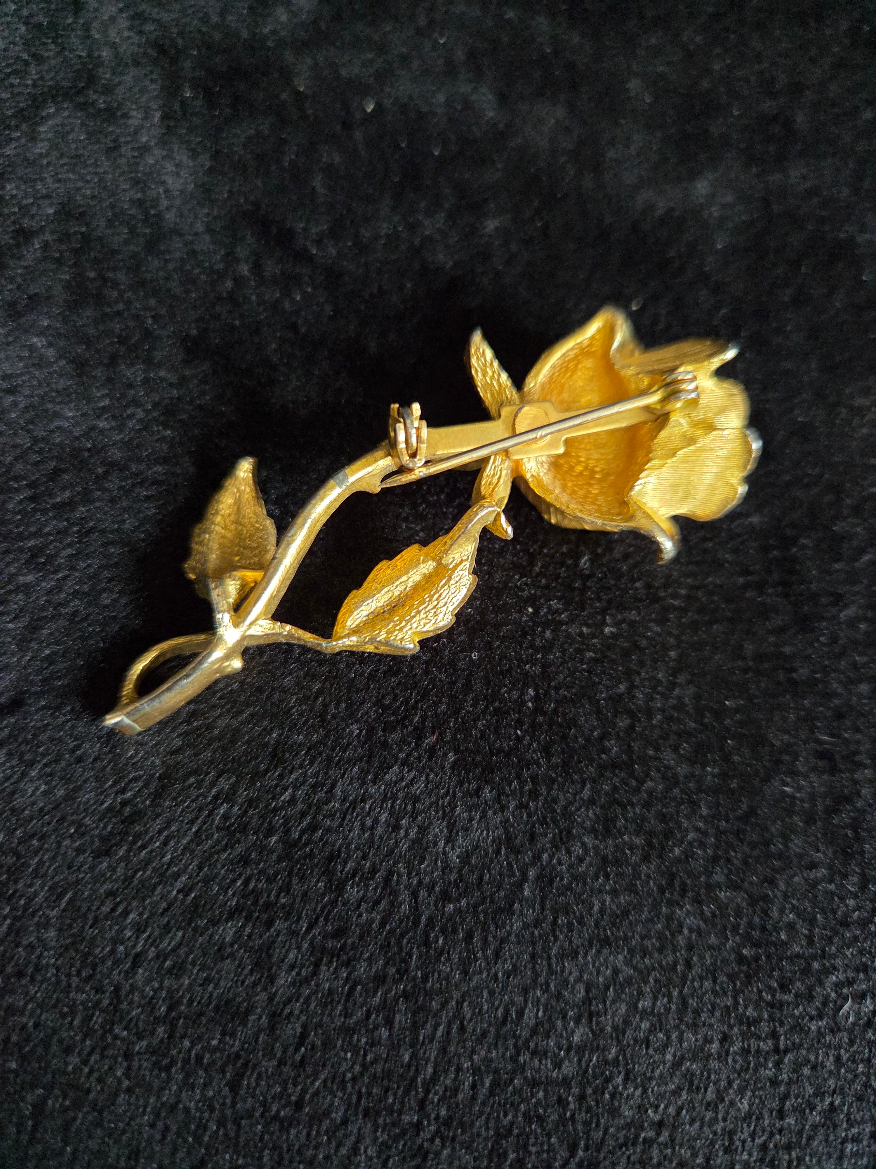 Rose Goldtone Brooch Pin