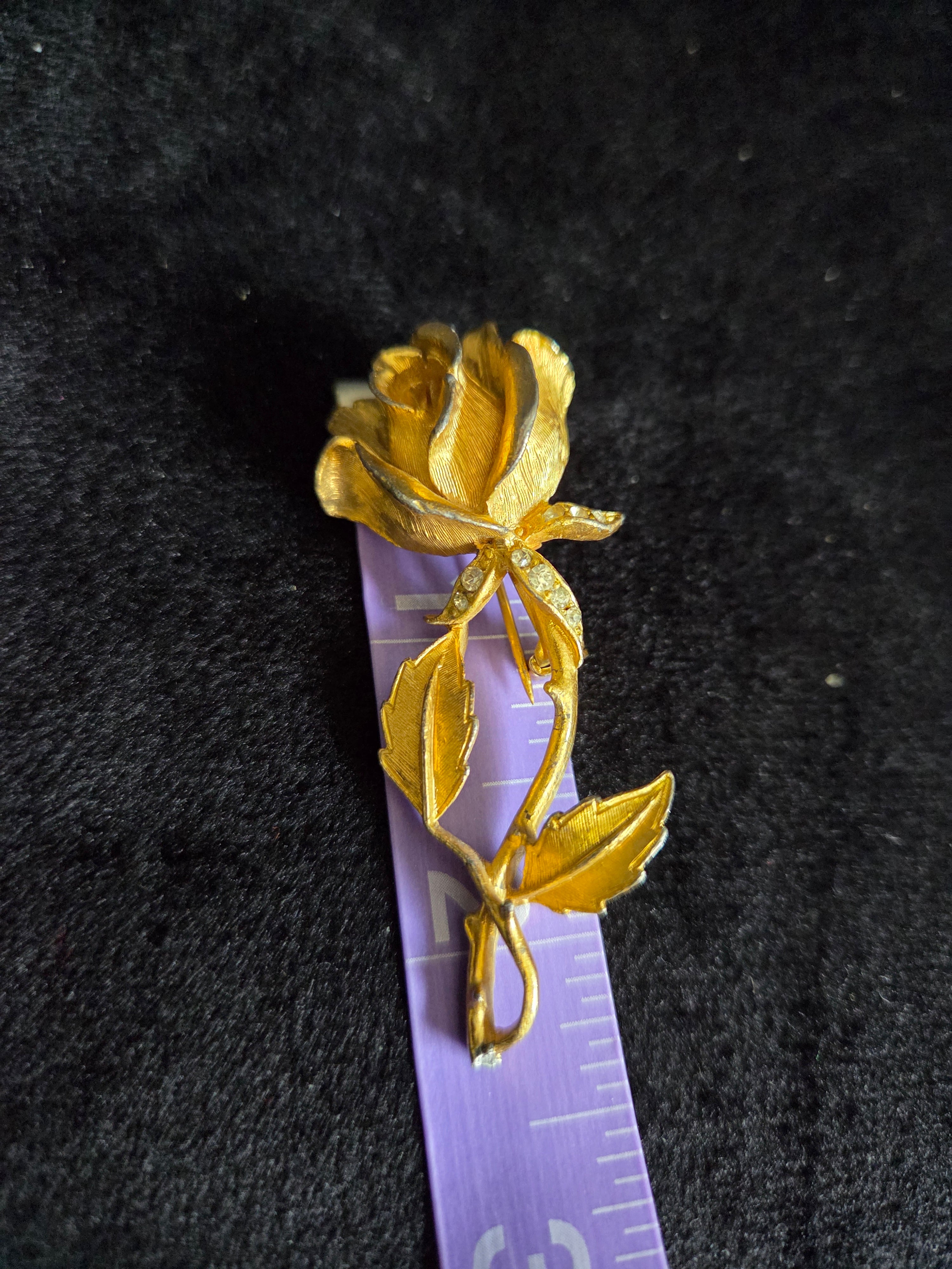 Rose Goldtone Brooch Pin